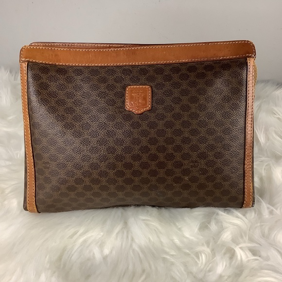 🛍CELINE’ Brown Macadam Clutch🛍🤎GENDERLESS - Picture 1 of 11